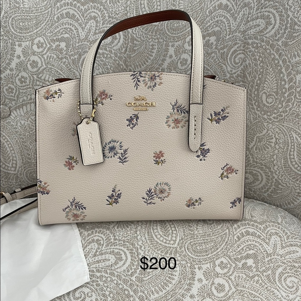Coach small satchel bag, floral print